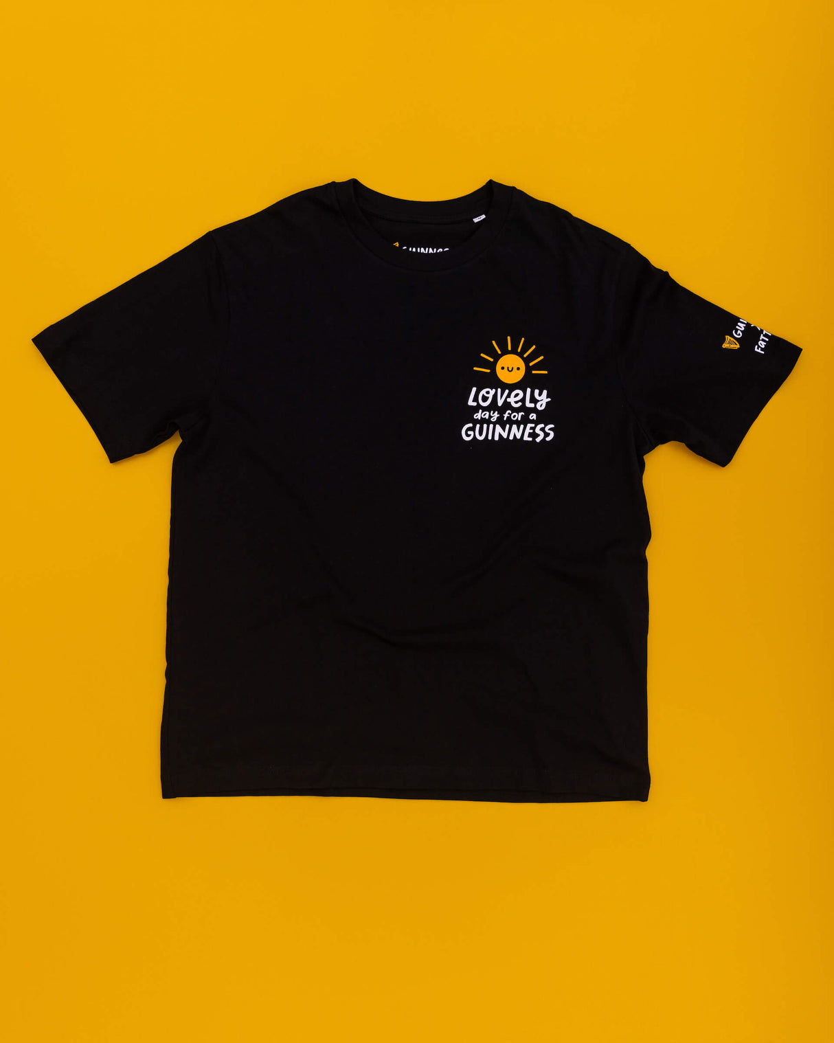 Front of the Lovely day for a Guinness back t-shirt from the Guinness & Fatti Burke Collection.