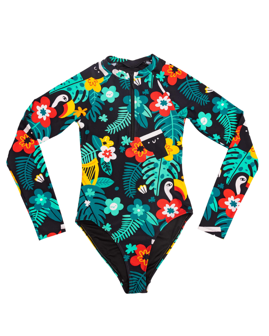 Front image of the Guinness x Fatti Burke Hawaiian Style Swimming suit