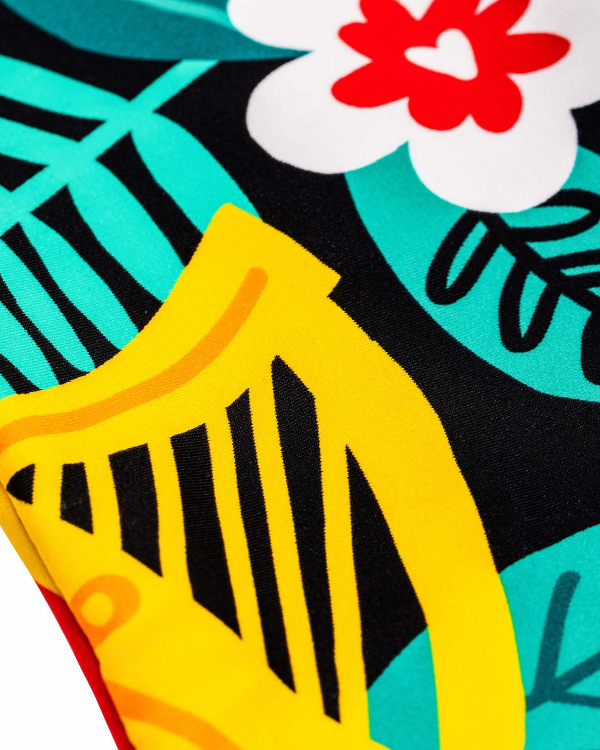 Detail image of the Guinness x Fatti Burke Hawaiian Style Swimming suit Design pattern