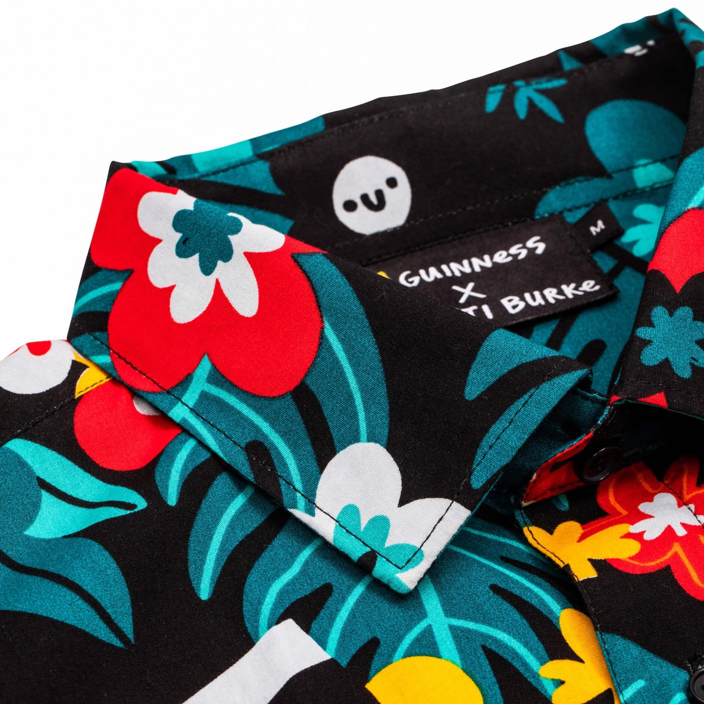 Detail of the Guinness Storehouse Hawaiian Style Shirt designed by Kathi Burke.