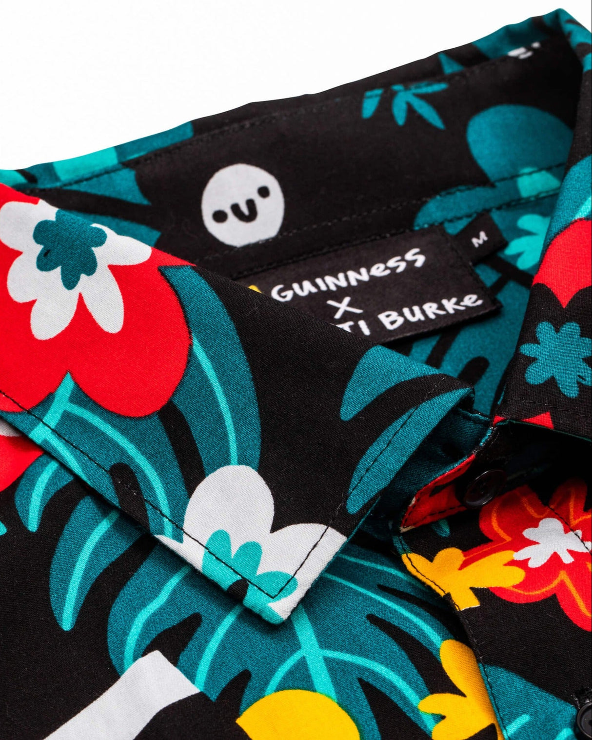 Detail of the Guinness Storehouse Hawaiian Style Shirt designed by Kathi Burke.