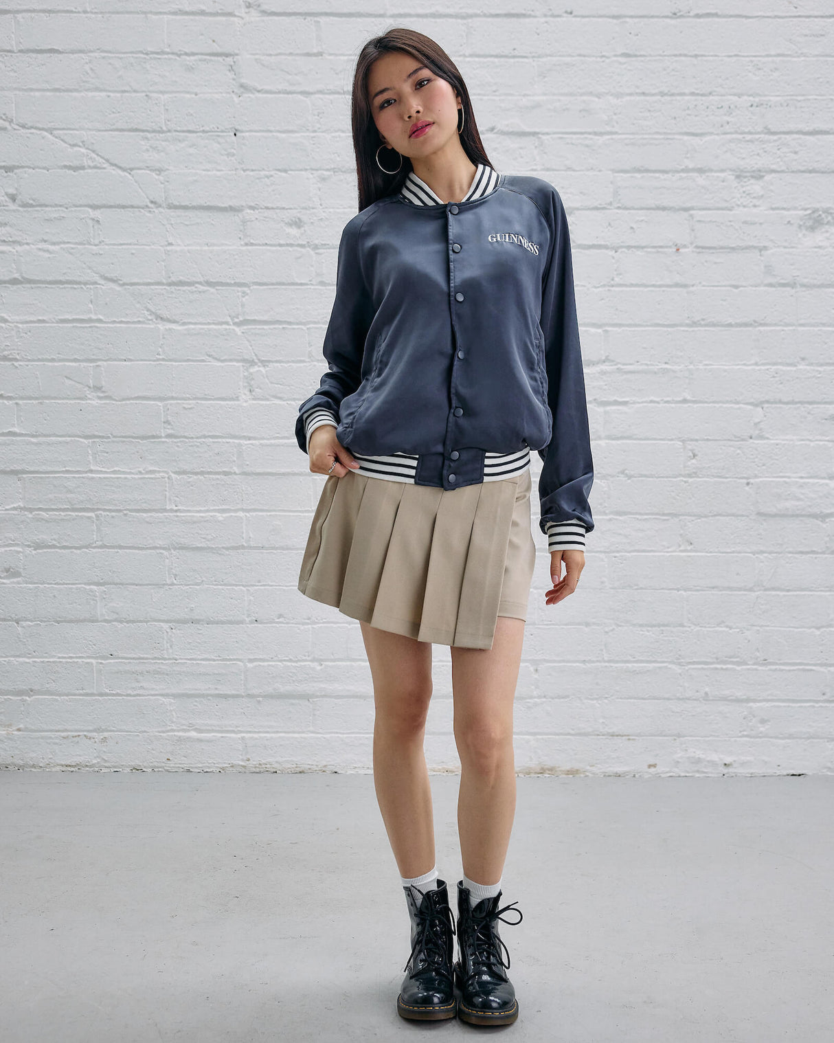 Guinness Hand Drawn Toucan Grey Varsity Jacket