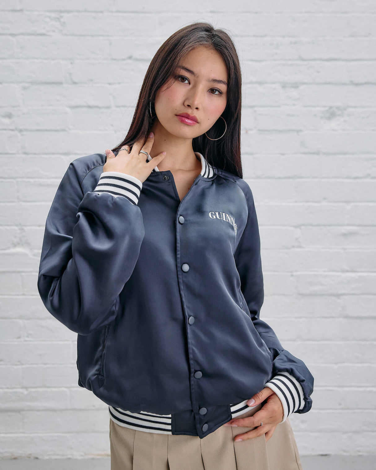 Guinness Hand Drawn Toucan Grey Varsity Jacket