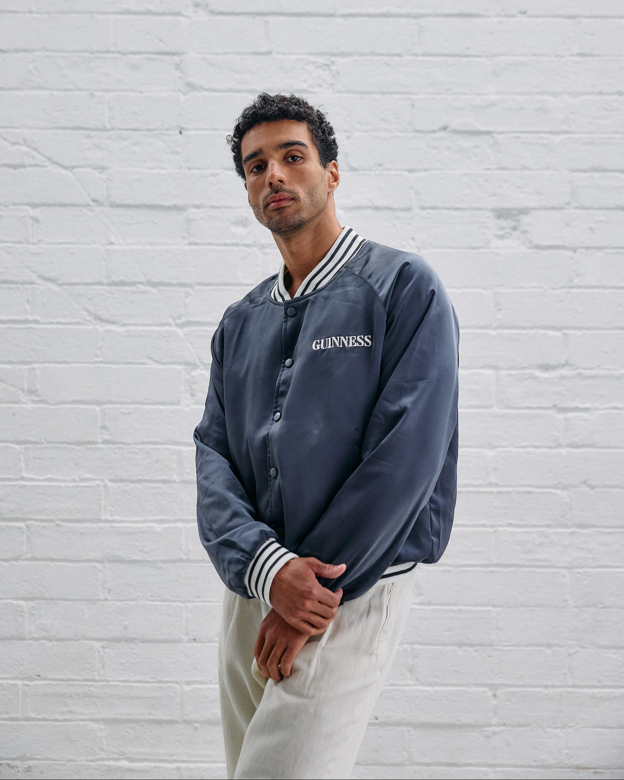 Guinness Hand Drawn Toucan Grey Varsity Jacket