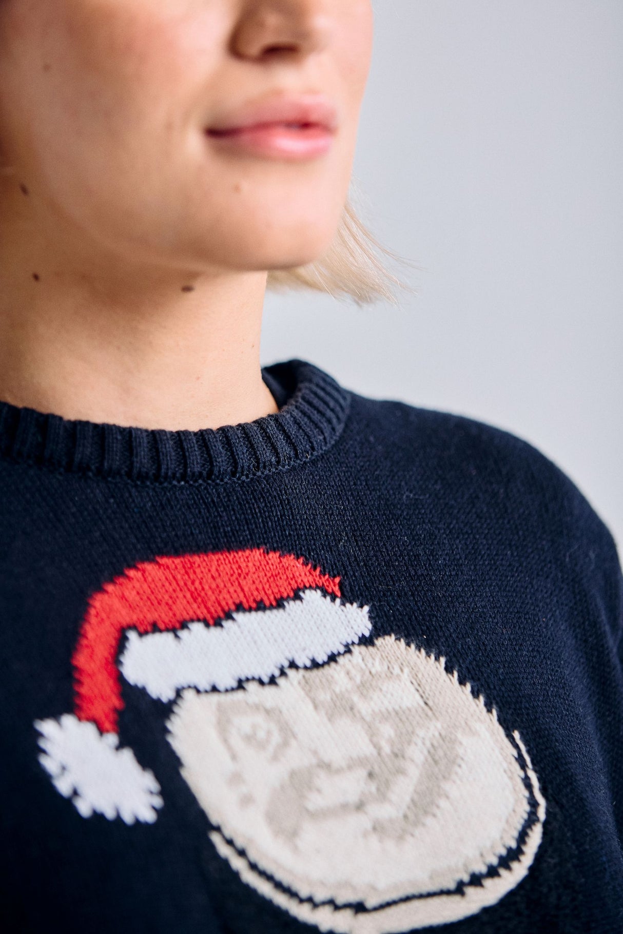 Black Christmas Smiling Pint Sweater