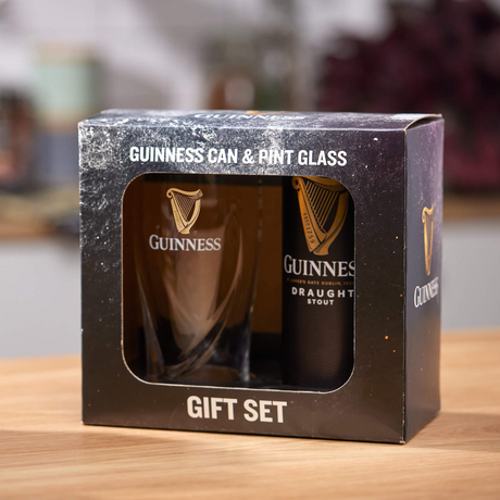 Image of Guinness Pint Glass and Draught Can in Gift Box