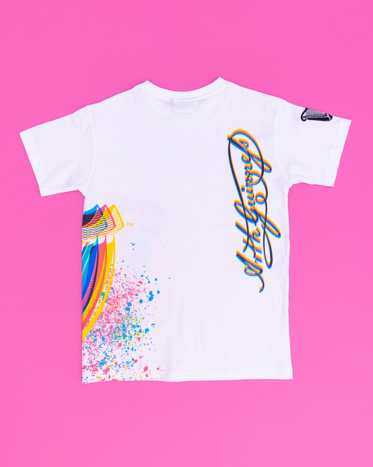 Back of the Guinness harp white t-shirt designed by the Dublin based artist, Aches, made from 100% BCI organic cotton