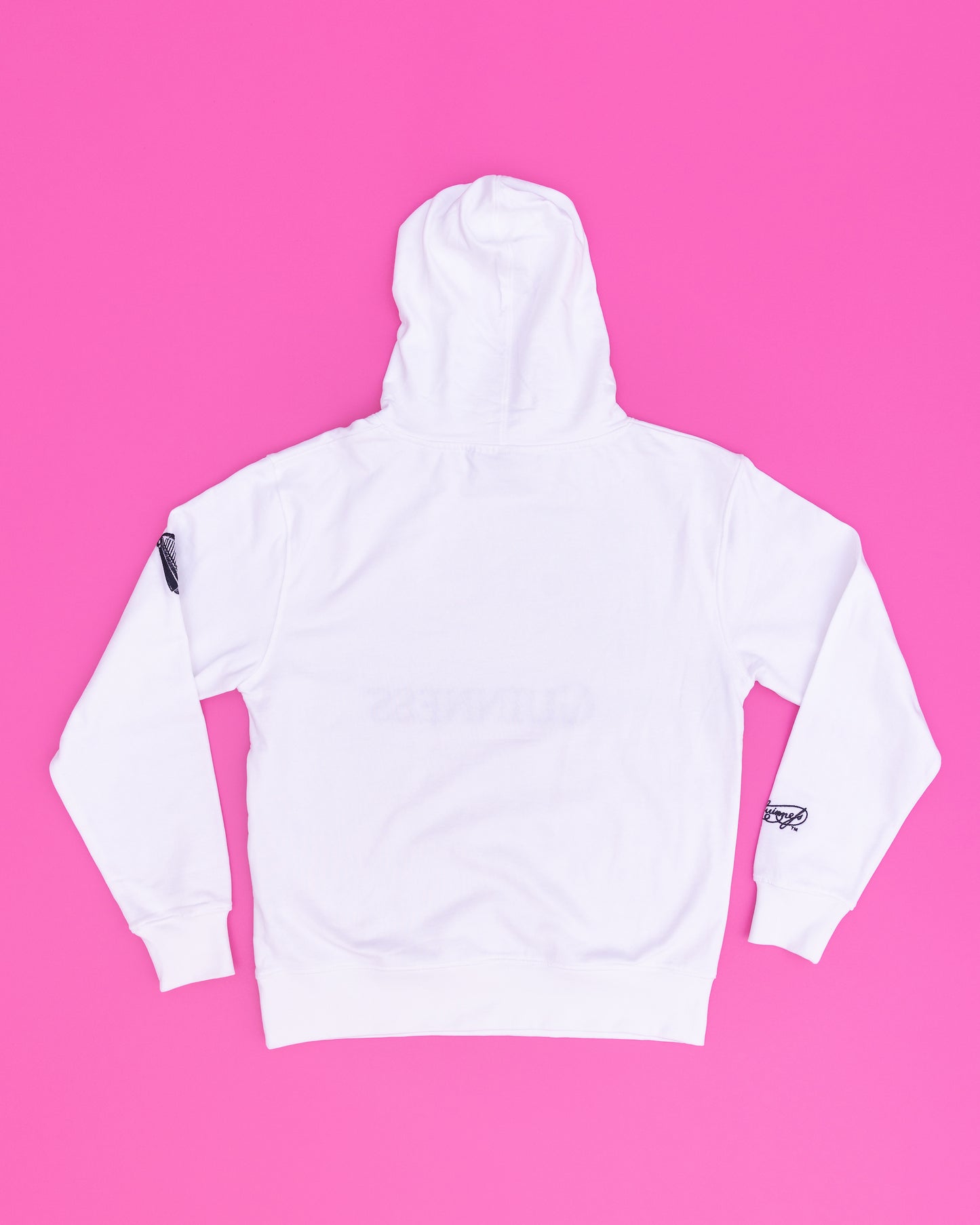 Back of the Guinness flying toucan white hoodie designed by the Dublin based artist, Aches, made from 100% Organic Cotton by the Better Cotton Initiative.
