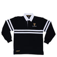 Front of the Guinness Storehouse Black and White stripes rugby polo.