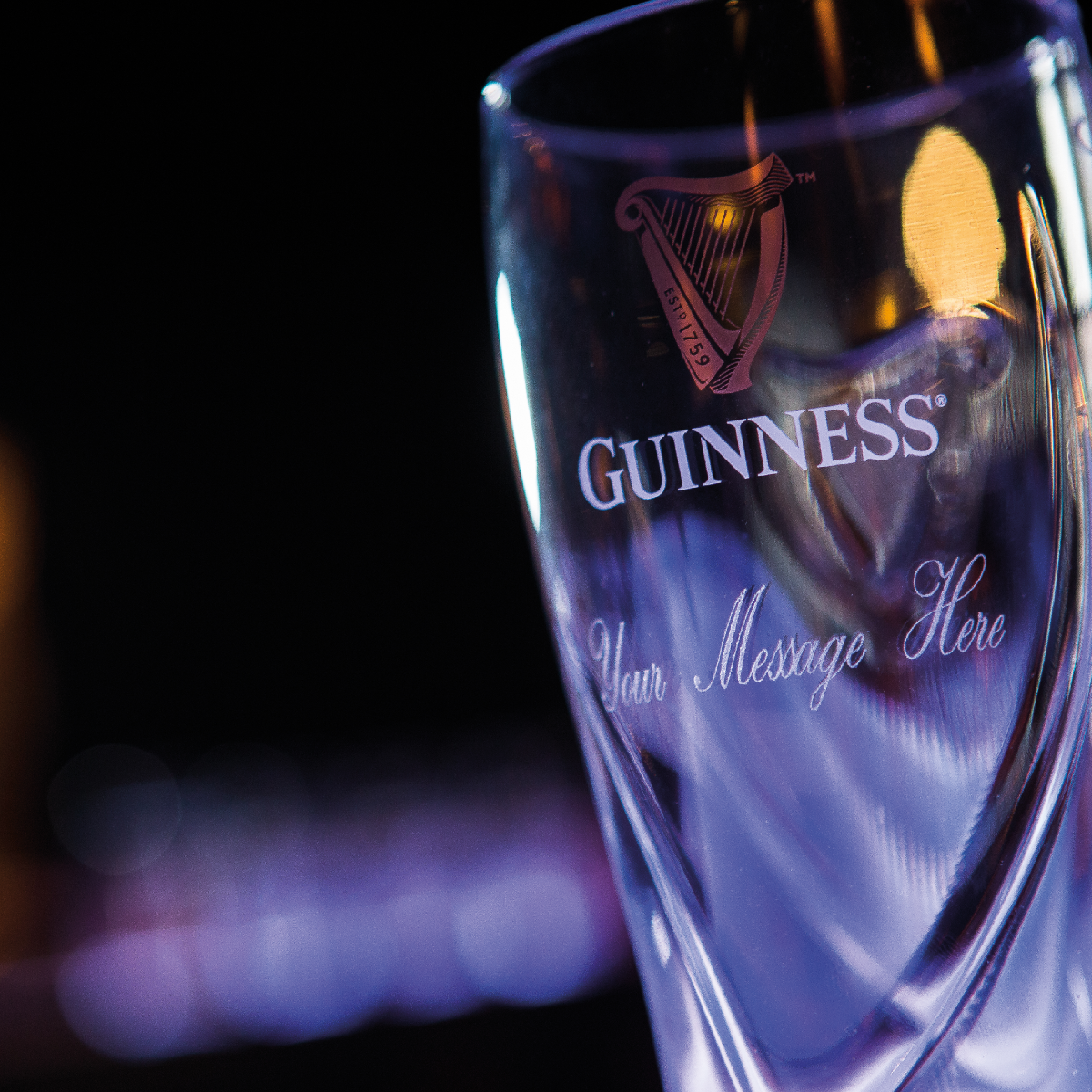 Image of Guinness Pint Glass with Personalised Message