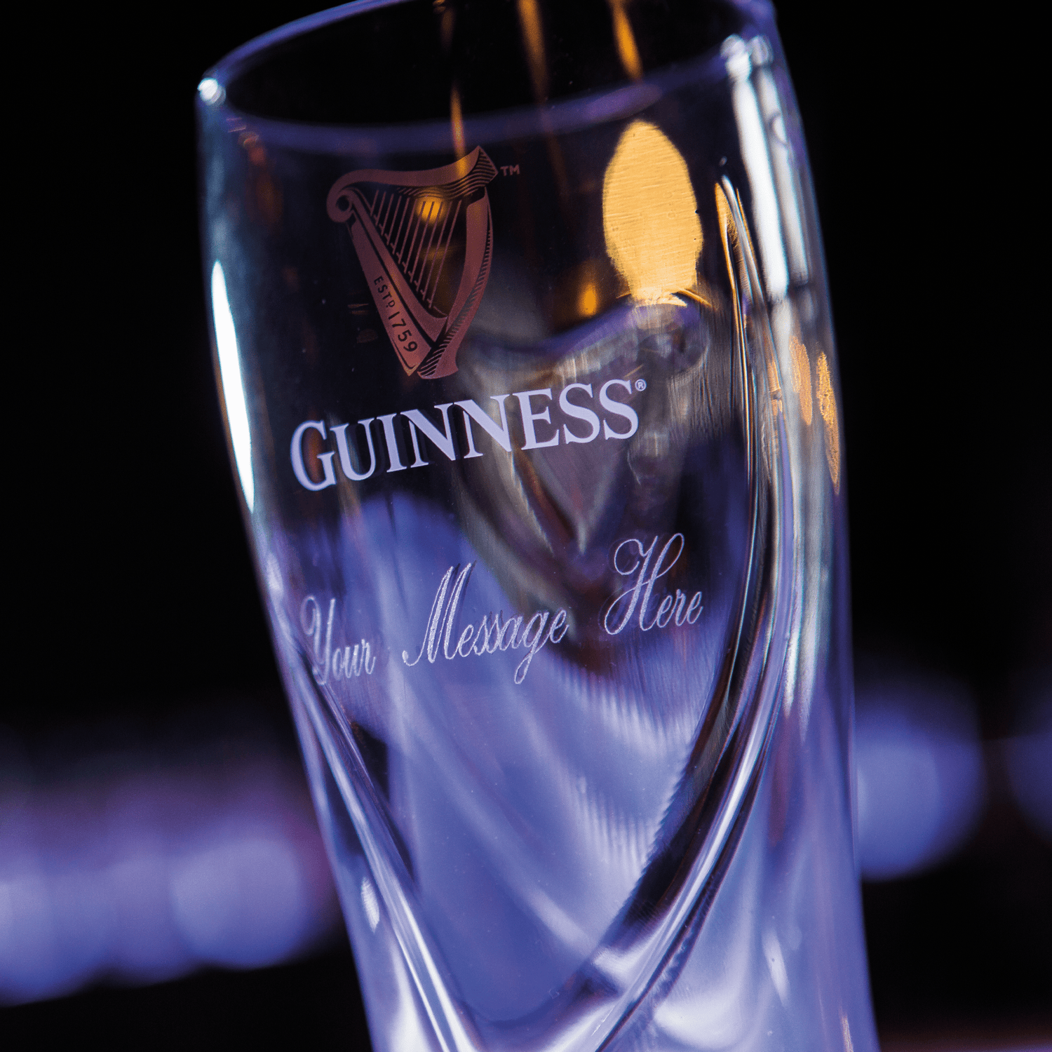 Guinness Embossed Gravity Pint Glasses 2 Pack Glass Set with Guinness Harp  Design, Free US Shipping