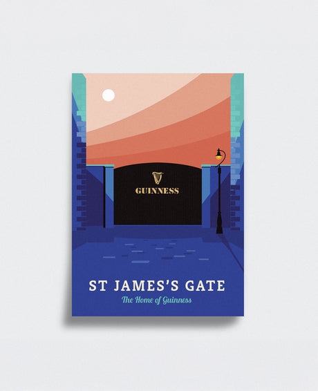 Poster of St James's Gate, The Home of Guinness with a colorful design.