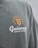 Image of the Awave Apparel and Guinness Logo on the Sage t-shirt