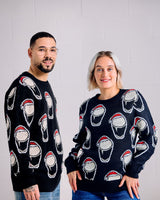 Black All Smiling Pints Christmas Sweater