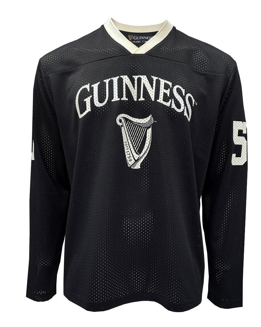 Black jersey with Guinness logo on a white background