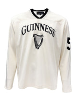 White sports jersey with Guinness logo on a white background