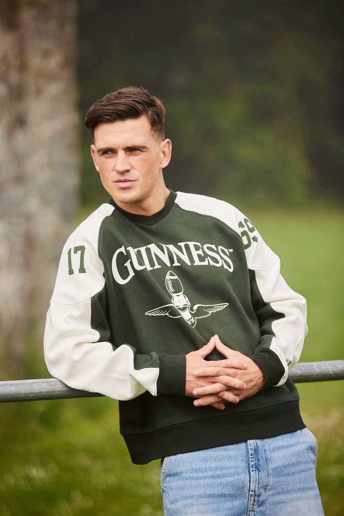 Green & Cream Toucan Guinness Game Day American Football Sweater