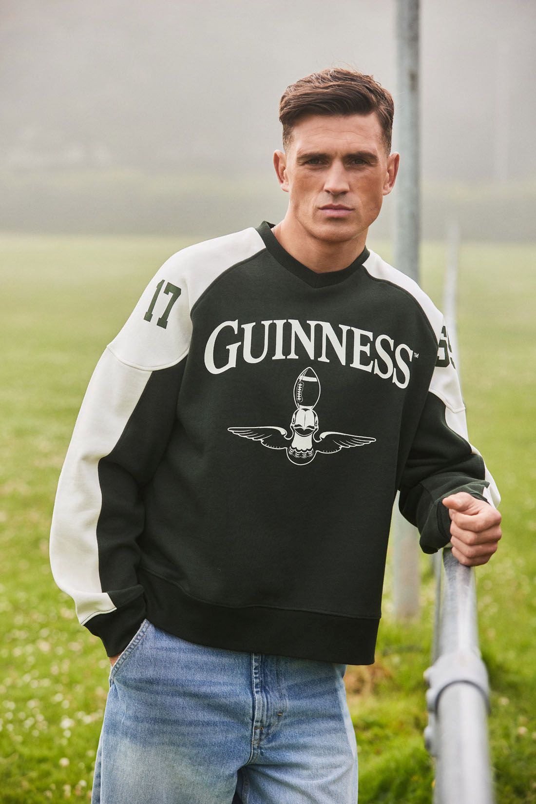 Green & Cream Toucan Guinness Game Day American Football Sweater