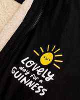 Guinness Storehouse and Kathi Burke cheast Lovely Day logo on the changing robe.