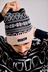 Cream Black Snowflake Guinness Hat