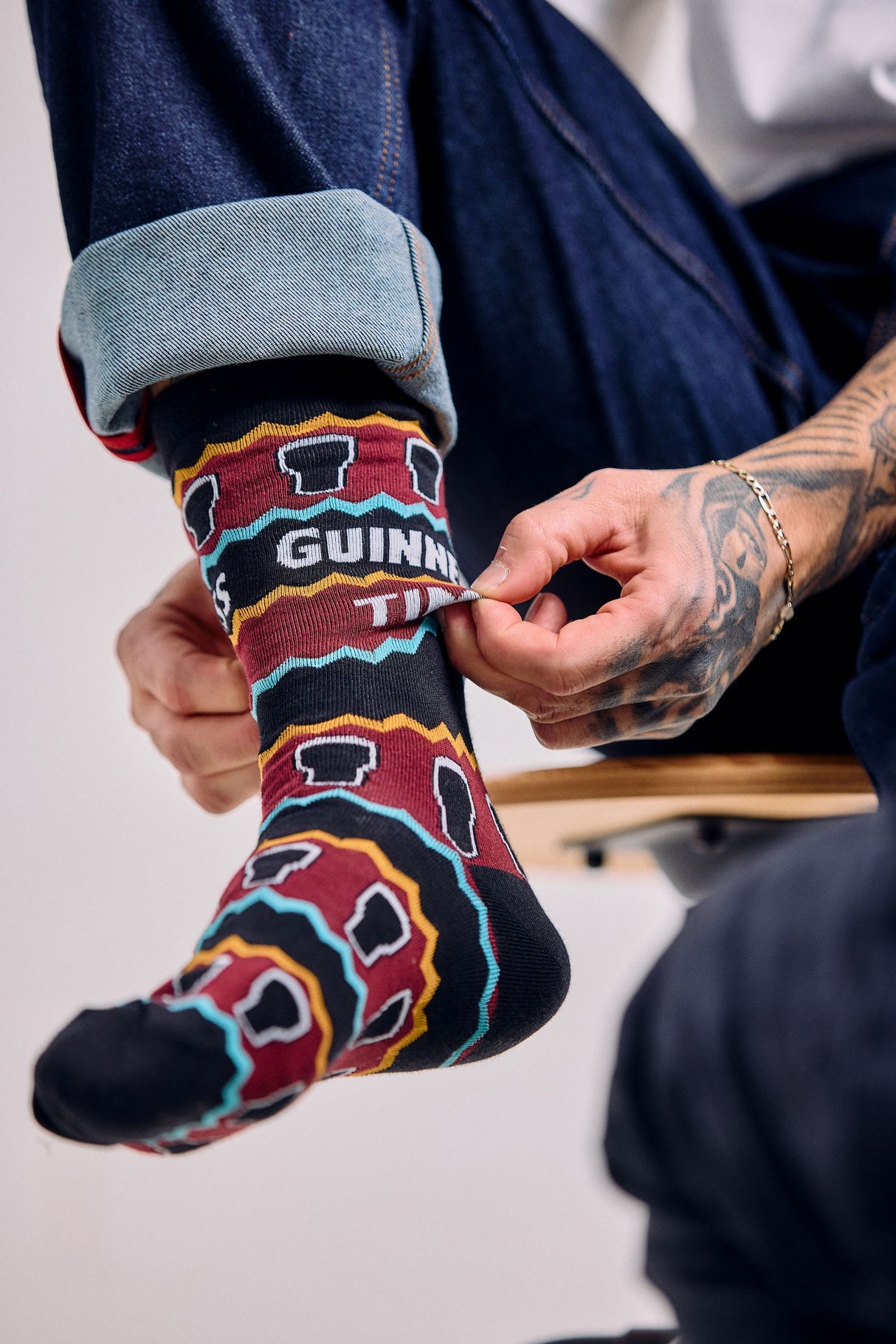 Guinness Time Burgundy Christmas Socks