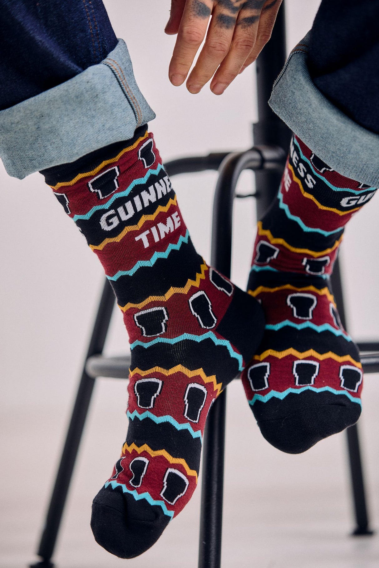 Guinness Time Burgundy Christmas Socks