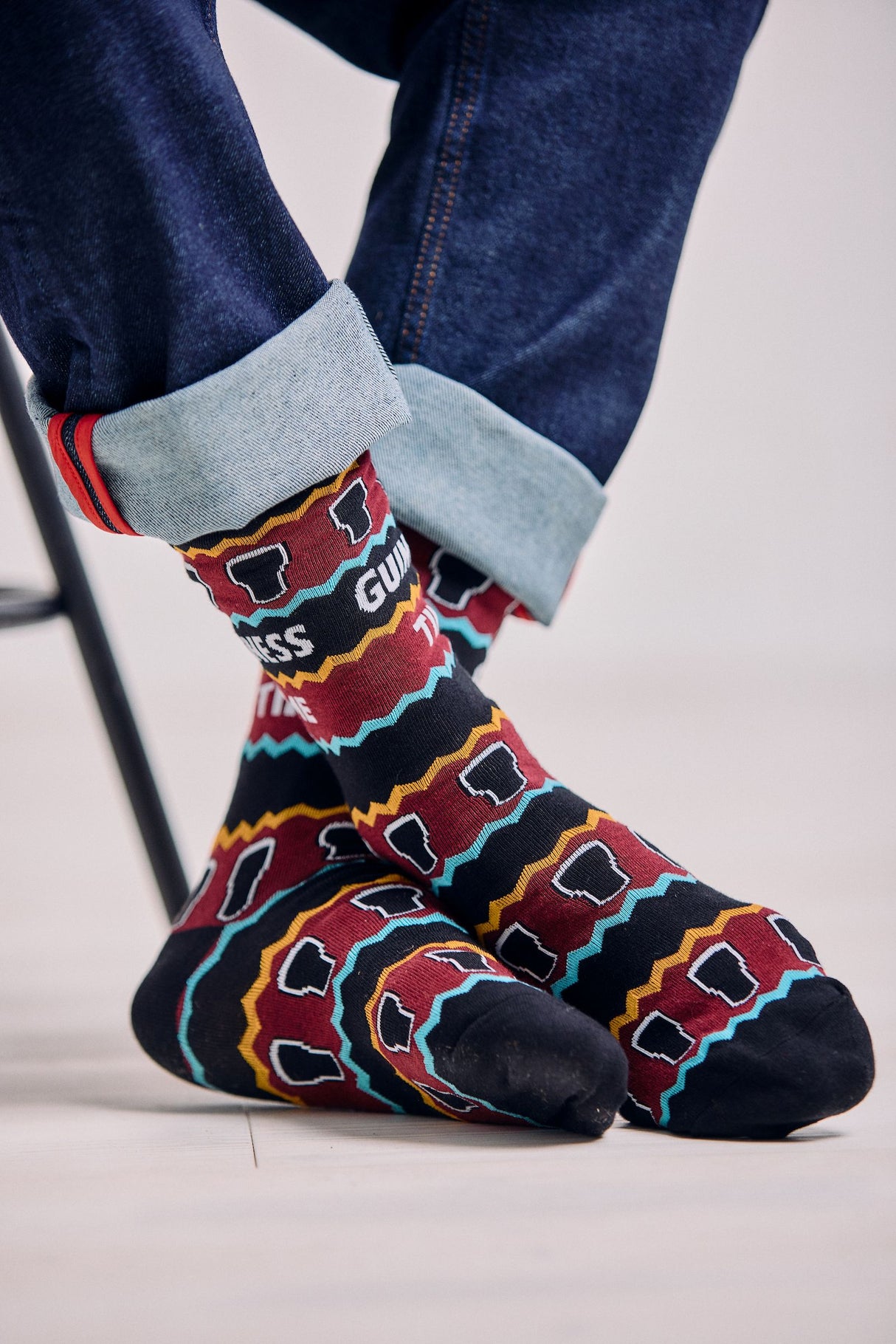 Guinness Time Burgundy Christmas Socks