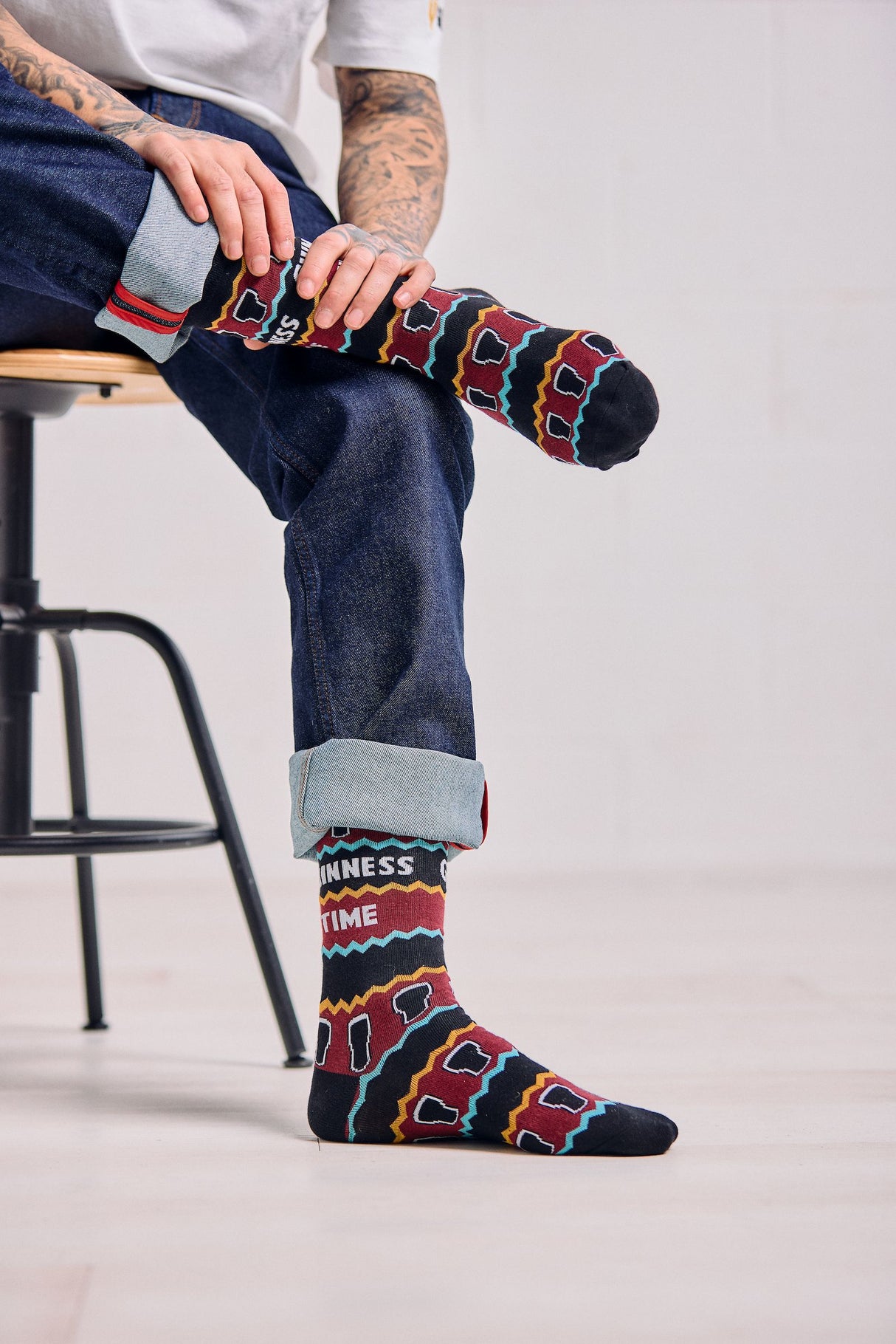 Guinness Time Burgundy Christmas Socks