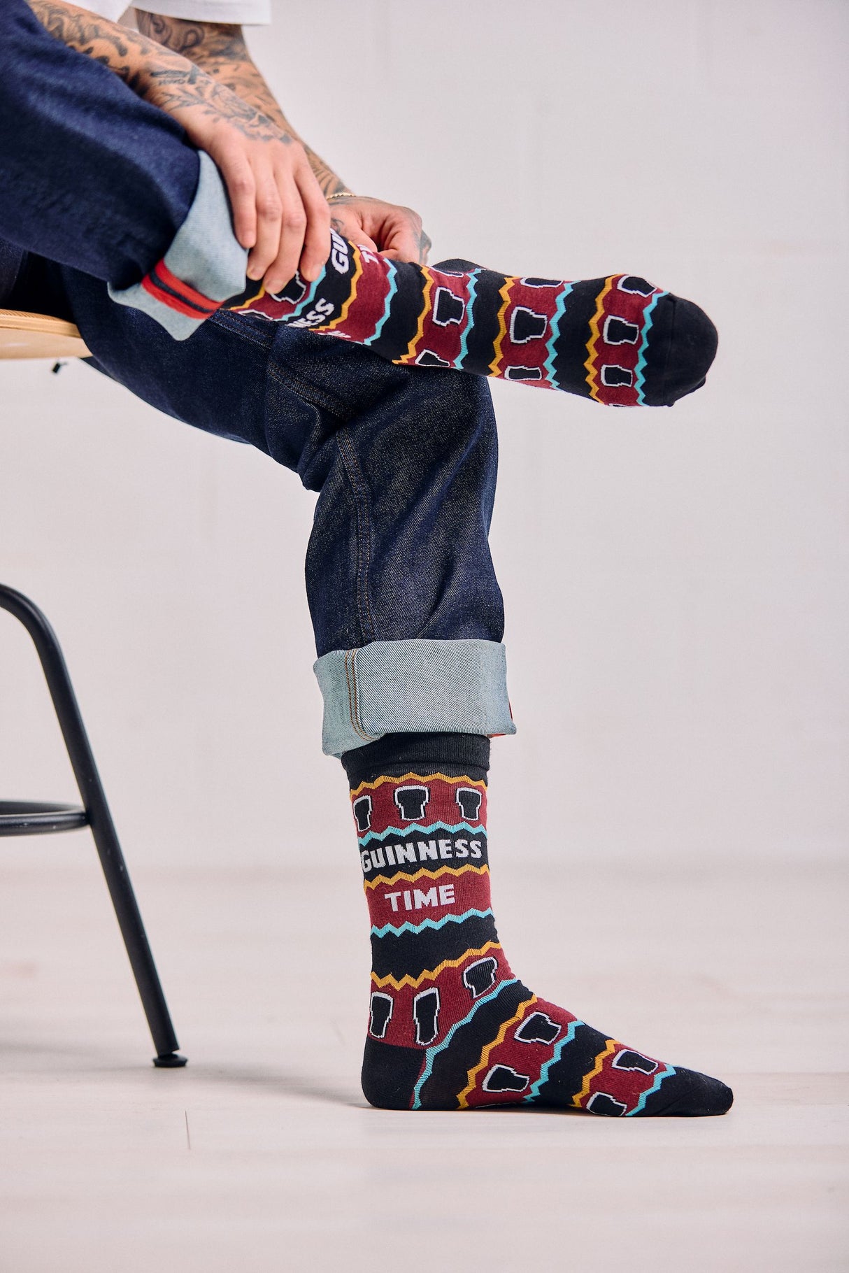 Guinness Time Burgundy Christmas Socks