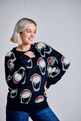 Black All Smiling Pints Christmas Sweater