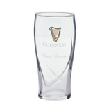 Image of a Guinness pint glass with a personalised message reading 'Happy Birthday' engraved on the front.