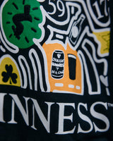Detail shot the Guinness Storehouse Exclusive Black Sweter with stylized Dublin map.