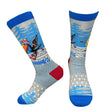 Skiing Toucan Christmas Grey Socks