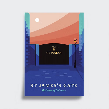 Exterior view of St. James's Gate Brewery in Dublin, featuring historic architecture and iconic Guinness branding.