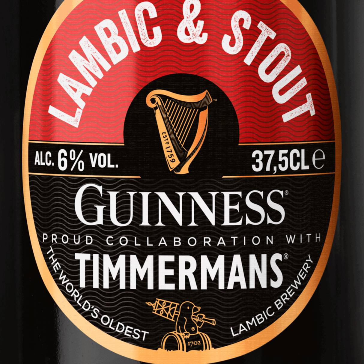 Guinness x Timmermans Lambic & Stout 375ml Bottle label