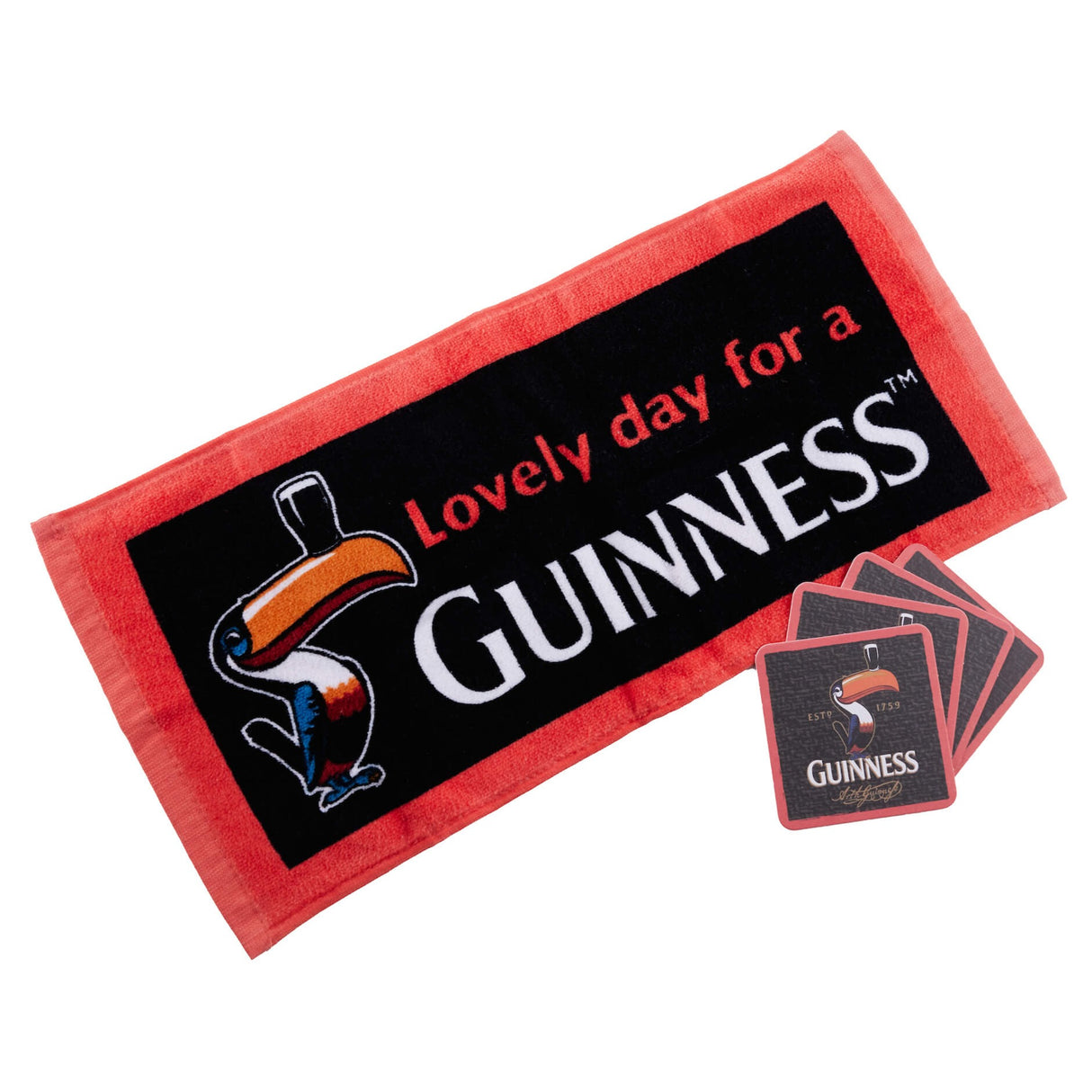 Guinness Gilroy Bar Towel and Coaster Set