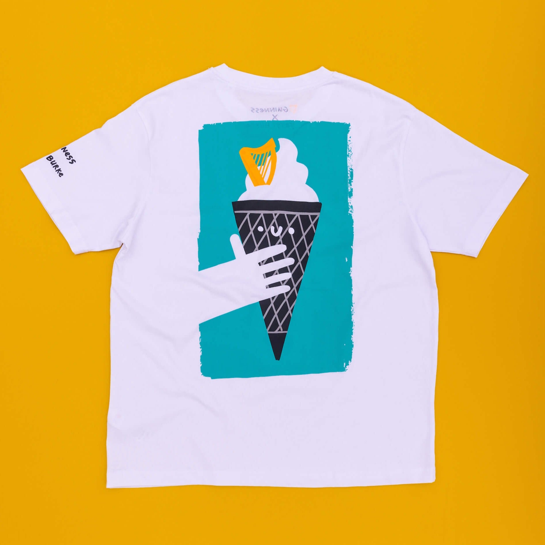 Back of the Lovely day for an ice cream white t-shirt from the Guinness & Fatti Burke Collection.