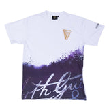 Guinness Storehouse Exclusive t-shirt, inspired by the new Guinness brand book, featuring the iconic golden harp and the beautiful purple texture with Arthur Guinness signature. 