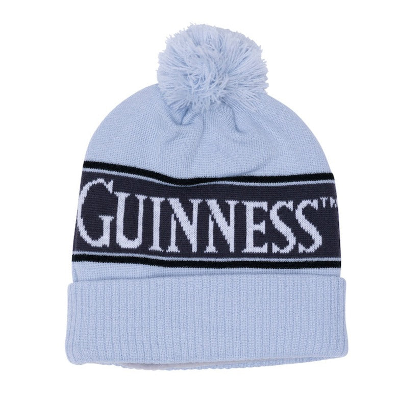 Image of the Guinness Storehouse Exclusive grey knitted bobble hat. 