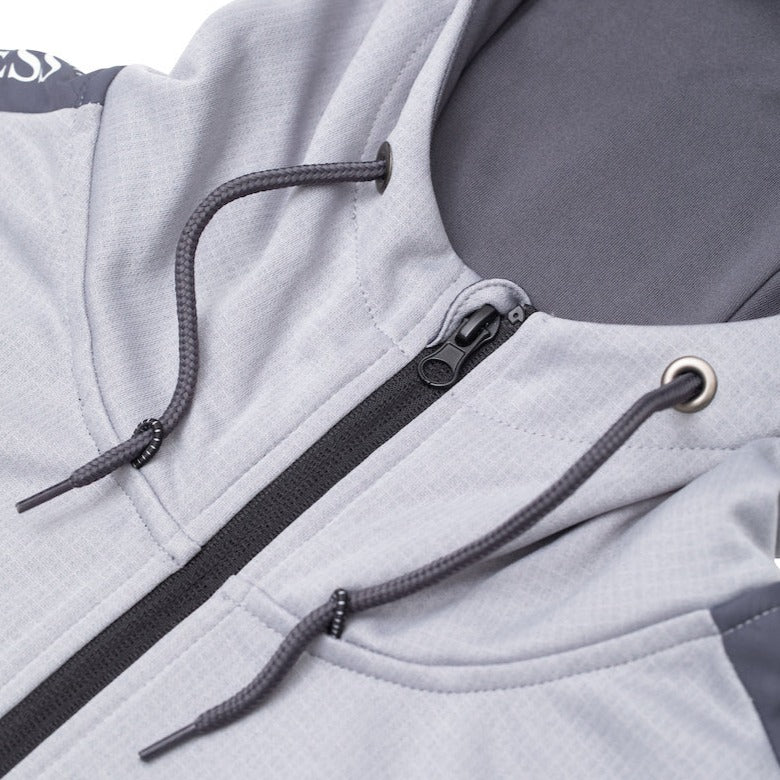 Detail of the Guinness Storehouse Exclusive grey performance jacket 1/4 zip.