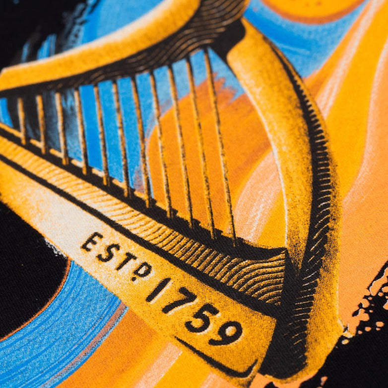Detail of the Guinness Storehouse Exclusive T-shirt's harp.