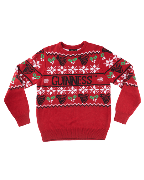 Red holly knitted Guinness Christmas jumper.