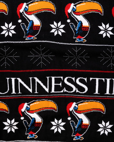 Detail of the It's Guinness Time Guinness Toucan Christmas Jumper.