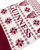 Details of the Guinness Burgundy and Cream Christmas scarf