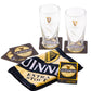 Guinness Home Bar Pack with coasters, casino finish playing cards, bar man towel and 2 Guinness original can glasses