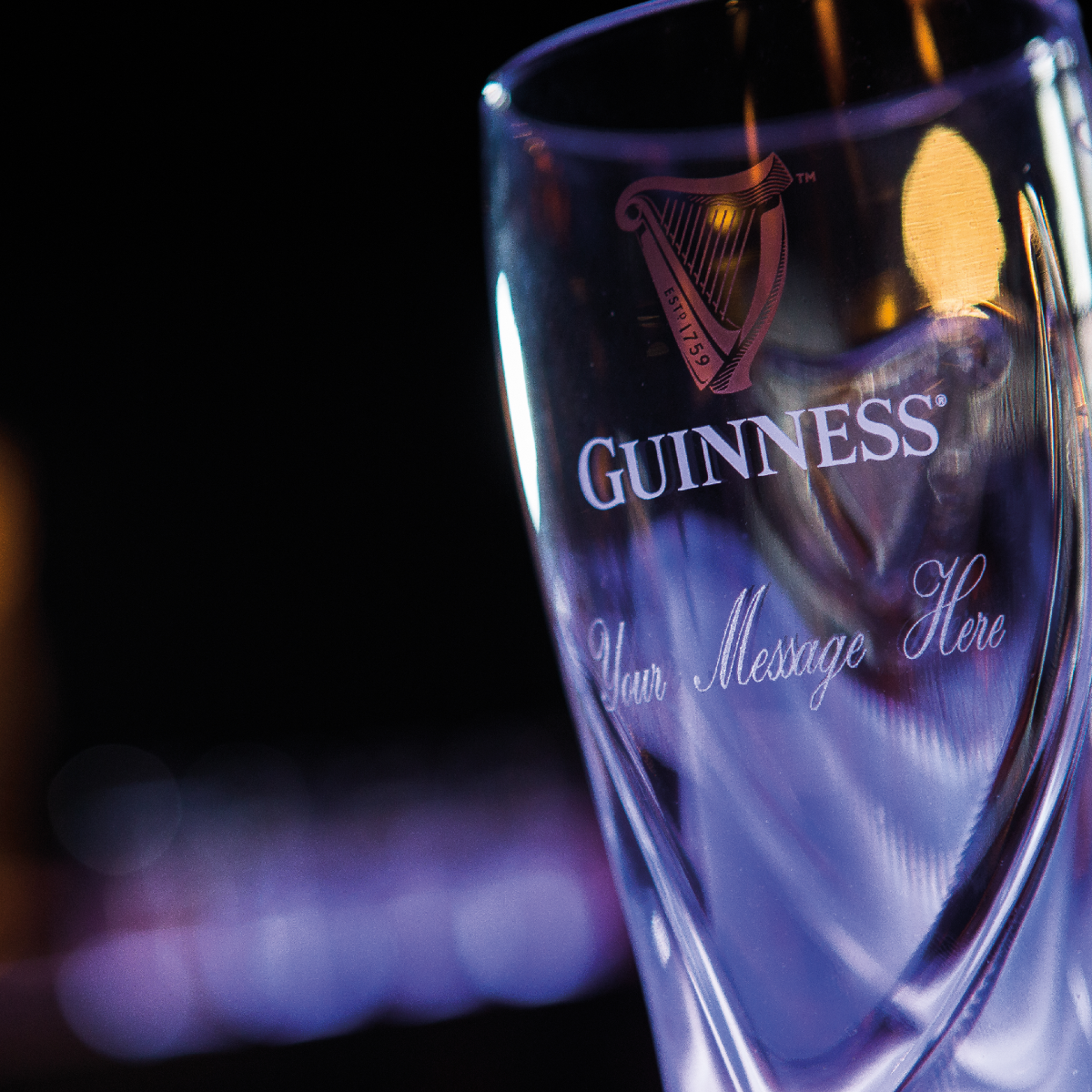 Guinness Pint Glass Personalised Message