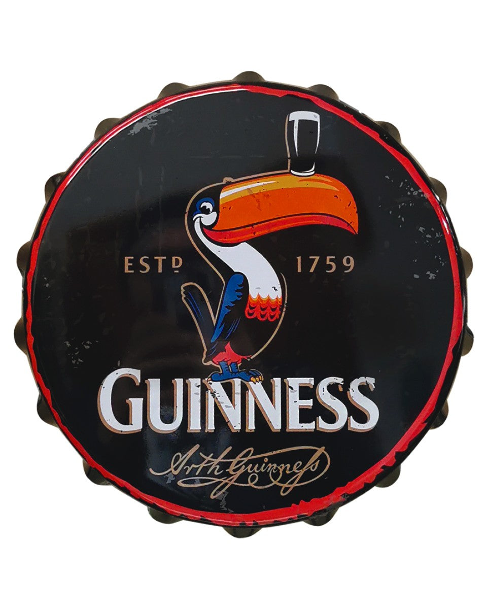 Guinness Toucan Bottle Cap Metal Sign