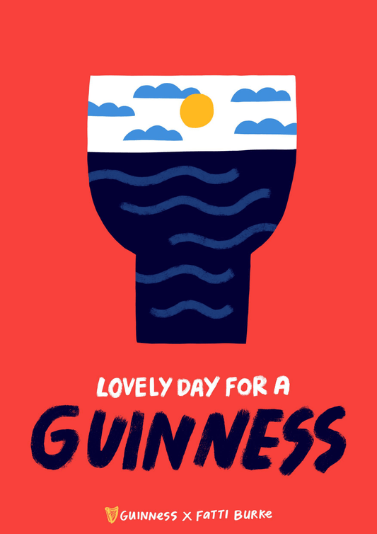 Fatti Burke “Lovely Day for a Guinness” Red Print