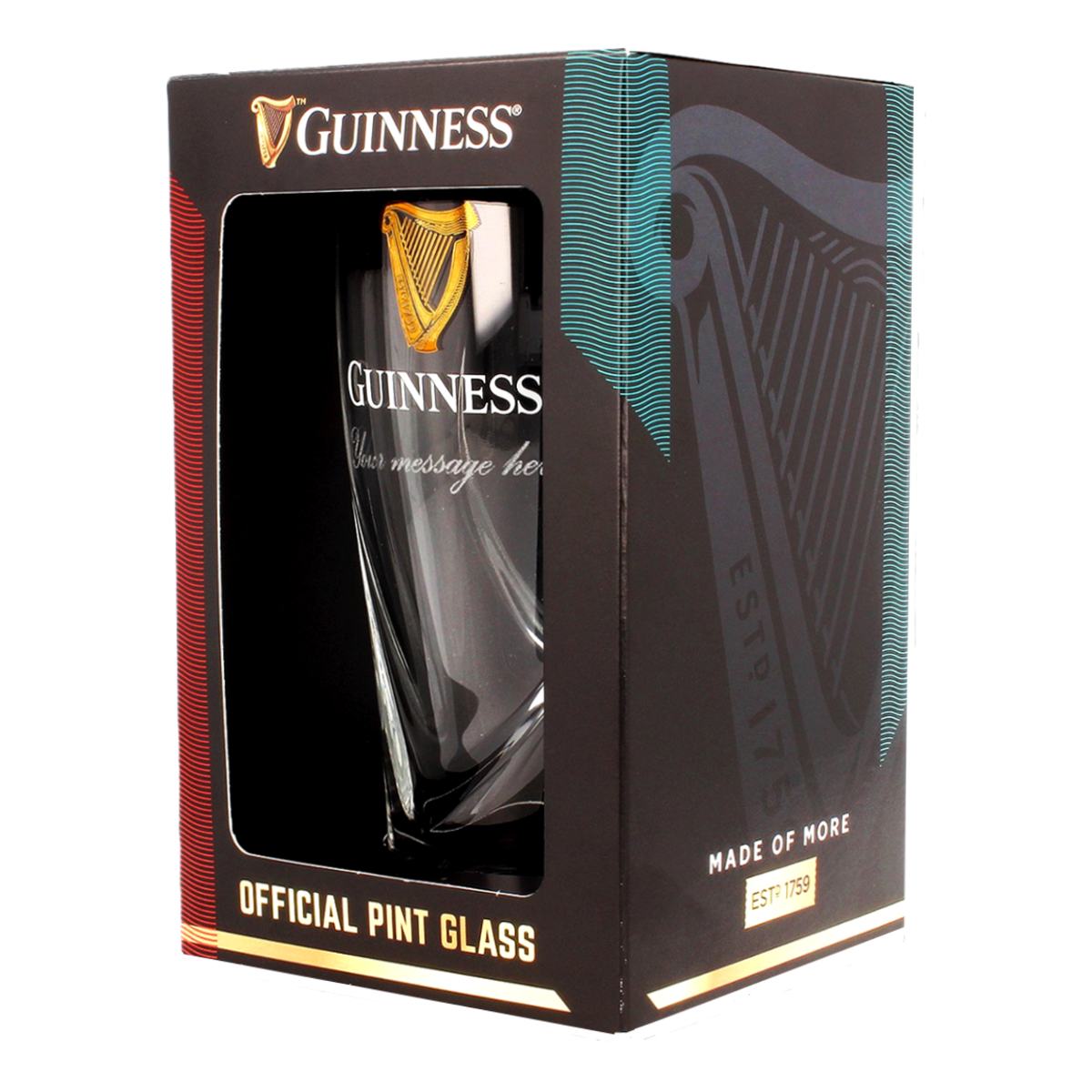Official Guinness Pint Glass Engraved