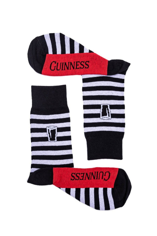 Recycled Yarn Black & White Striped Socks